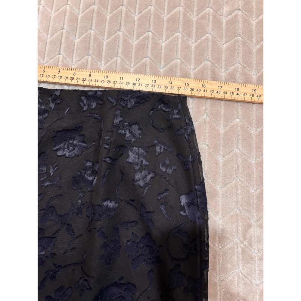 PRETA Velvet Floral Burnout Mesh Midi Pencil Skirt Size 42 Goth Dark Academia - Picture 6 of 11